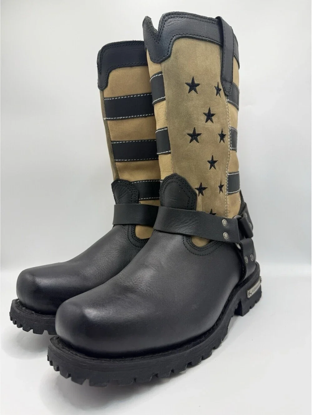 Milwaukee Leather 9045 Men's Boots 'Stars and Stripes' Motorcycle Sz 8 NWOB